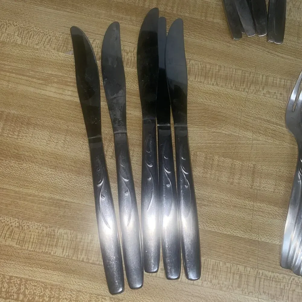 MCM Vintage IS Garden Manor Stainless Steel Flatware 35 Pc Set International USA